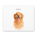 Personalized Dog Portrait Canvas - Custom Pet Name Golden Retriever Wall Art